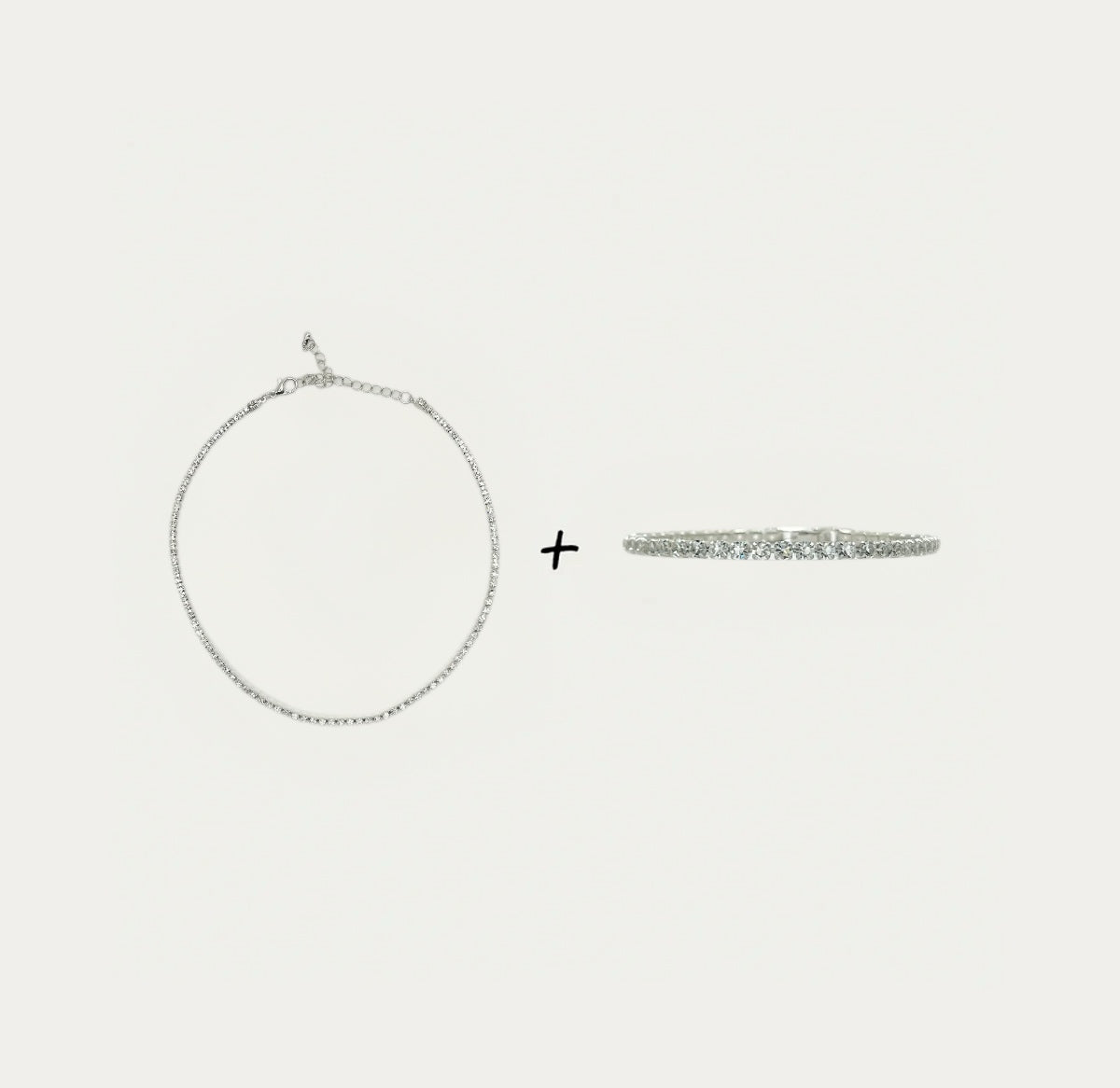 סט טניס עדין Luna Minimal Duo ᴾᴷ | ציפוי כסף 925